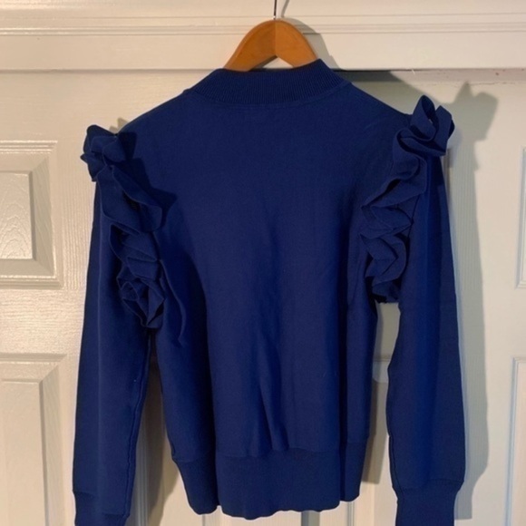 Halogen Detachable Sleeve Sweater Blue Medium - Picture 7 of 8